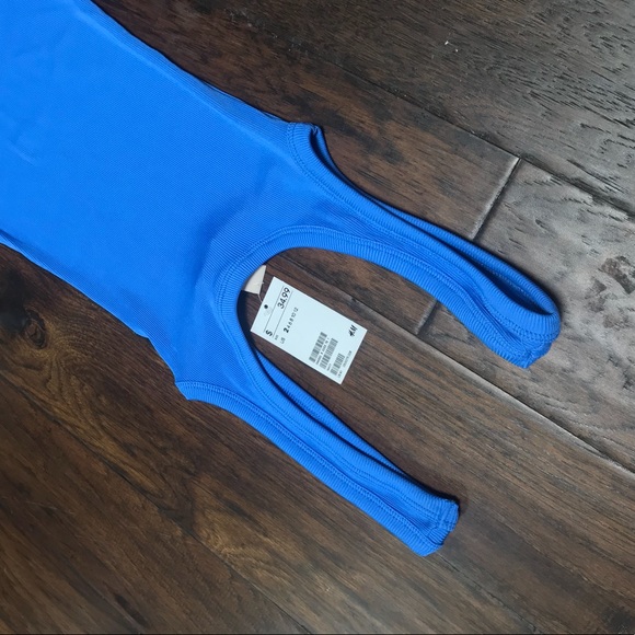 ❌SOLD❌ H&M - blue ribbed midi dress 👗 - Picture 4 of 4